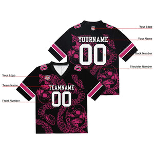 Camiseta de fútbol personalizada con nombre y número del equipo impresos y bordados-marca Bones-Rose