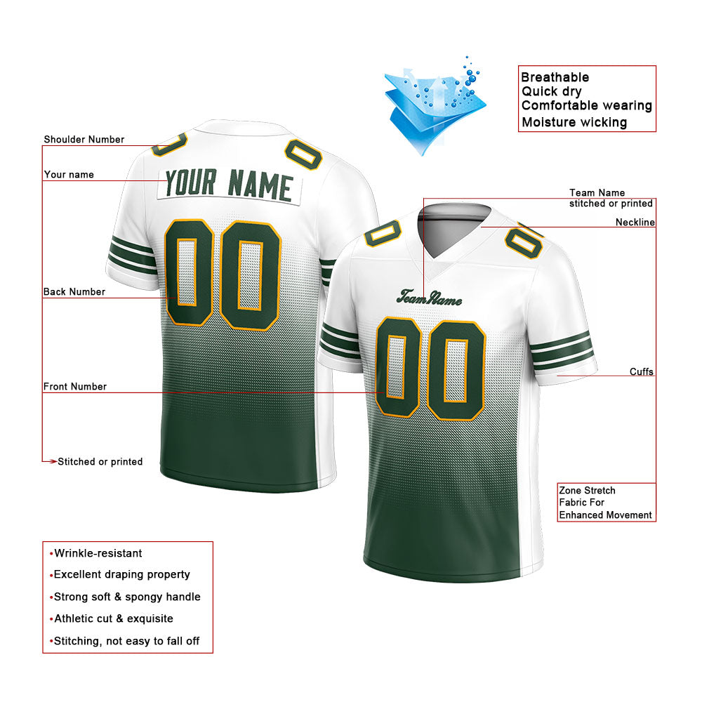 custom authentic gradient fashion football jersey white-green-yellow