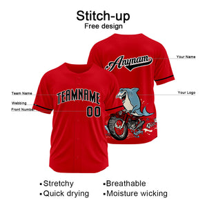Uniformes de béisbol personalizados Motor Shark-Red de alta calidad para adultos y niños & optimizados para el rendimiento