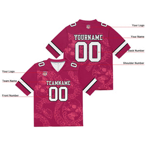 Camiseta de fútbol personalizada con nombre y número del equipo bordados y estampados-color rojo frambuesa