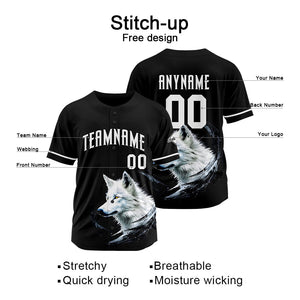 Uniformes de béisbol personalizados Wolf-Black de alta calidad para niños y adultos & optimizados para el rendimiento