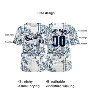 Camiseta de béisbol blanca con dise?o personalizado estampado completo