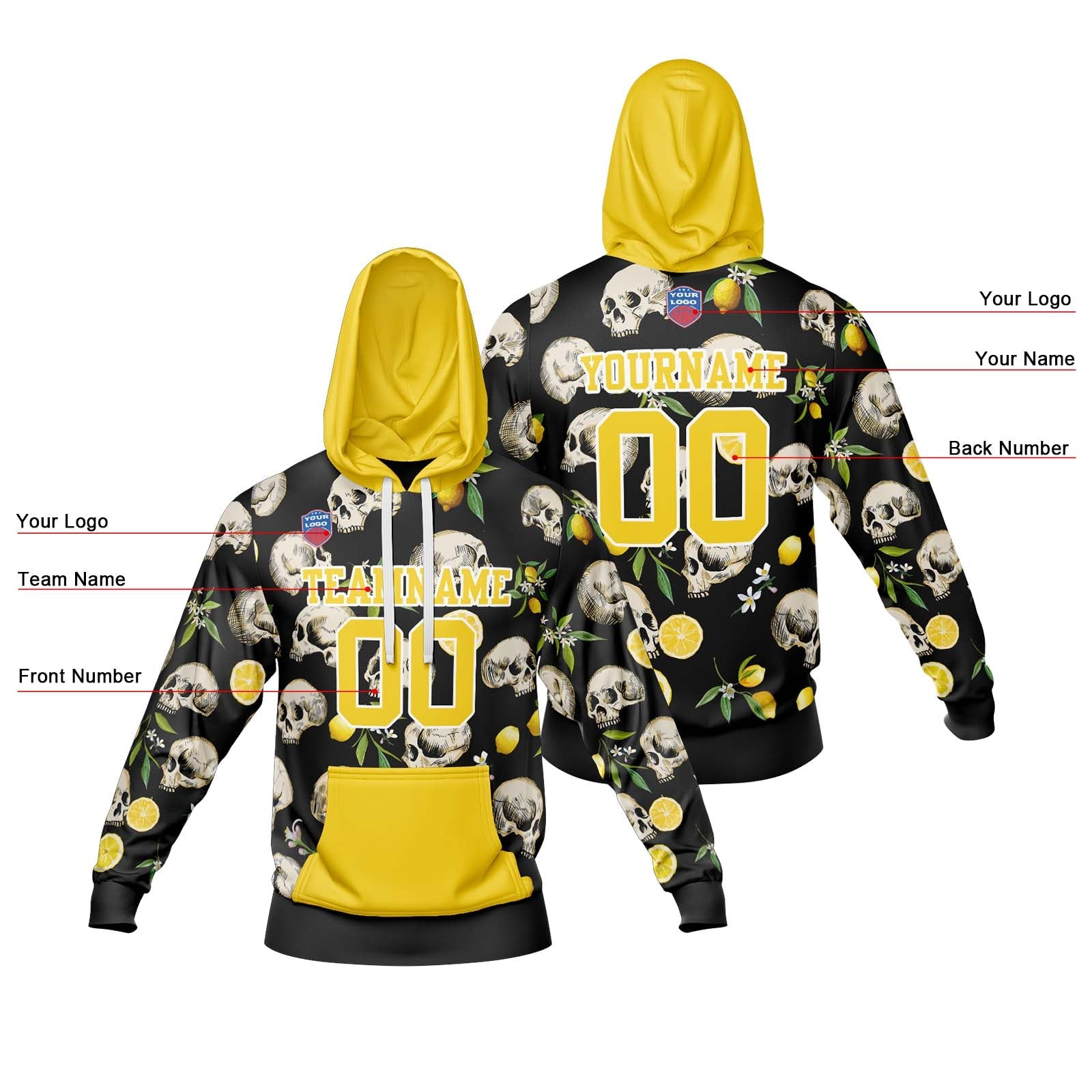 Sudadera con capucha degradada personalizada para hombre-mujer-niña o niño Imprime tu logotipo-nombre y número