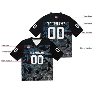 Camiseta de fútbol personalizada con nombre y número del equipo impresos y bordados-color azul degradado blanco