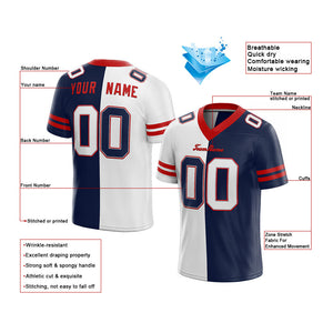 custom authentic split fashion football jersey royal-red-white