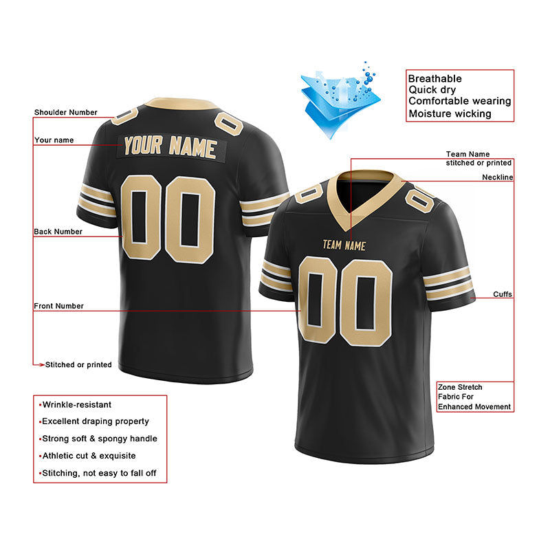 custom authentic football jersey burgundy-gold-white mesh