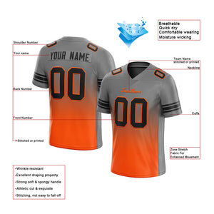 custom authentic drift fashion football jersey gray-orange