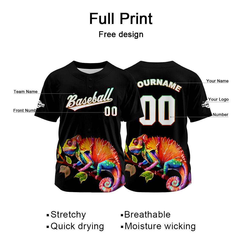 Camiseta de béisbol negra personalizada con nombre número y logotipo personalizados