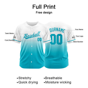 Camiseta de béisbol azul con dise?o personalizado estampado a todo color