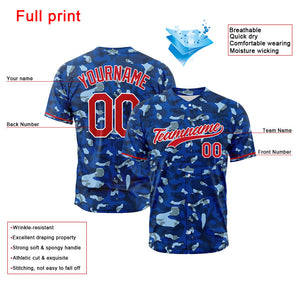 Dise?o personalizado de camiseta de béisbol con estampado completo de camuflaje real