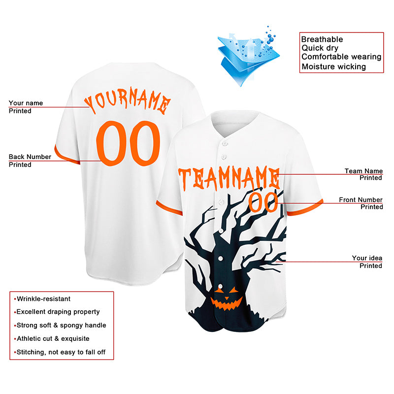 custom full print design authentic halloween baseball jersey