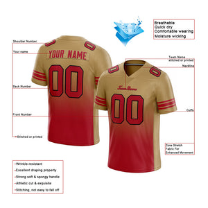 custom authentic gradient fashion football jersey red-black