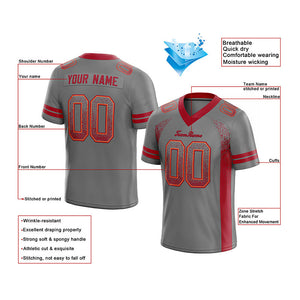 custom authentic drift fashion football jersey gray-red mesh