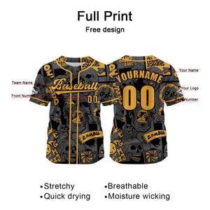 Camiseta de béisbol gris personalizada con nombre número y logotipo personalizados