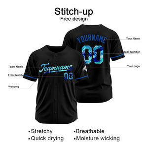 Camisetas de béisbol negras personalizadas con diseño bordado y estilo hip hop