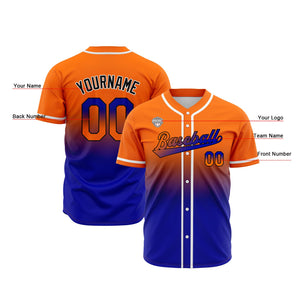 Camisetas de béisbol personalizadas con degradado nombre número y logotipo