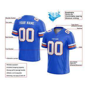 customized  authentic football jersey blue-white-orange mesh