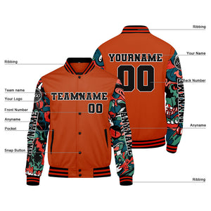 Chaquetas universitarias naranjas personalizadas para hombres & mujeres y jóvenes & Chaquetas Letterman personalizadas