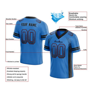 custom authentic drift fashion football jersey black-light blue mesh
