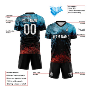 Conjunto personalizado de camiseta de uniforme de agua y fuego para niños y adultos