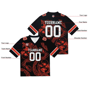 Camiseta de fútbol personalizada con nombre y número del equipo bordados y estampados -Naranja