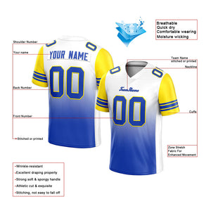 custom authentic gradient fashion football jersey white-blue-yellow