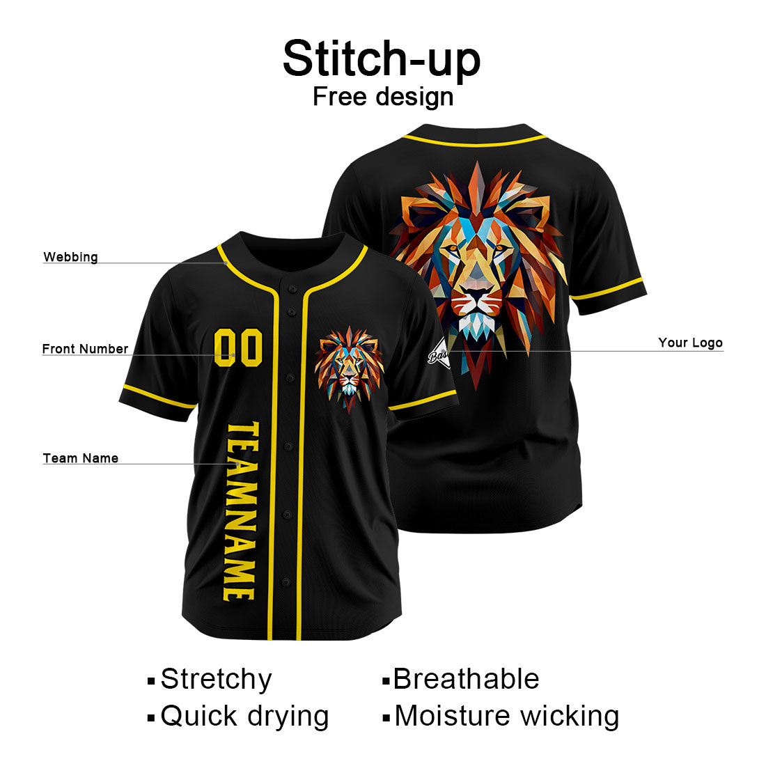 Uniformes de béisbol personalizados de alta calidad para adultos y niños & optimizados para el rendimiento & color negro