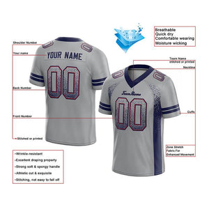 custom authentic drift fashion football jersey gray-navy mesh