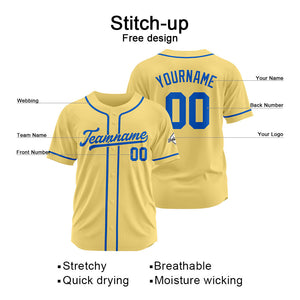 Camiseta de béisbol personalizada con diseño bordado & estilo hip hop & color oro y azul marino