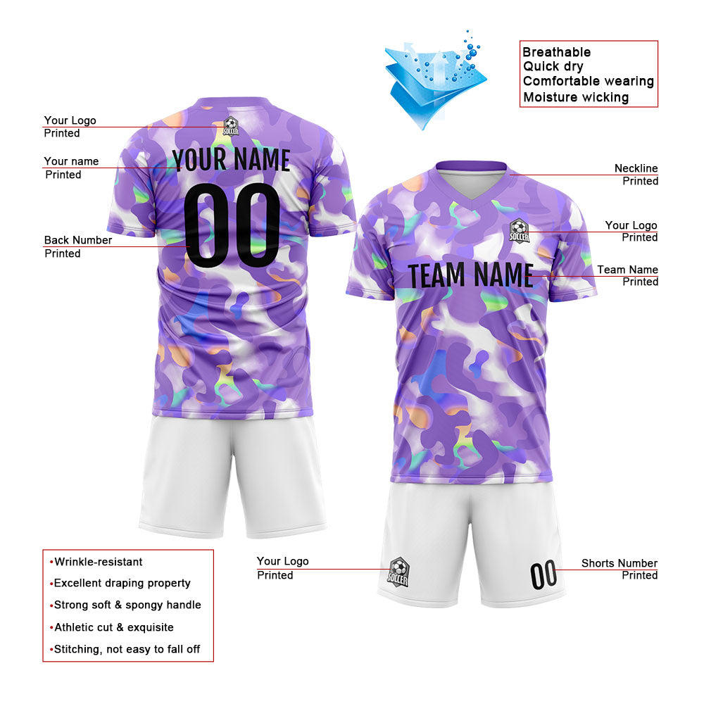 Conjunto personalizado de uniforme de fútbol para niños y adultos & camiseta Gorgeous&Lavender