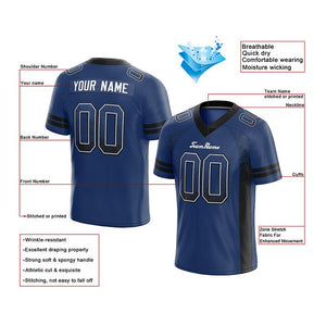 custom authentic drift fashion football jersey royal-black mesh