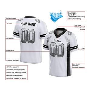 custom authentic drift fashion football jersey white-black mesh