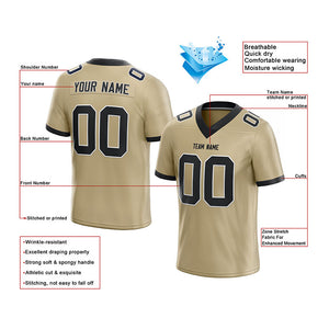 custom authentic football jersey gold-black white mesh
