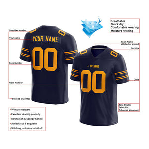 customized  authentic football jersey navy-yellow mesh