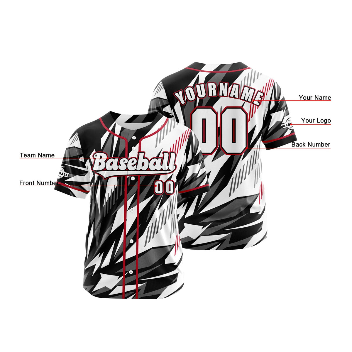 Camiseta de béisbol gris personalizada con botones para hombre mujer adulto y joven Estampado de nombre número y logotipo