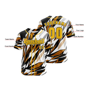 Camiseta de béisbol naranja personalizada con botones para hombre mujer adulto y joven Estampado de nombre número y logotipo