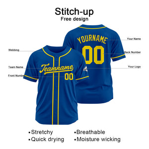 Camiseta de béisbol personalizada con diseño bordado & estilo hip hop & color azul rey