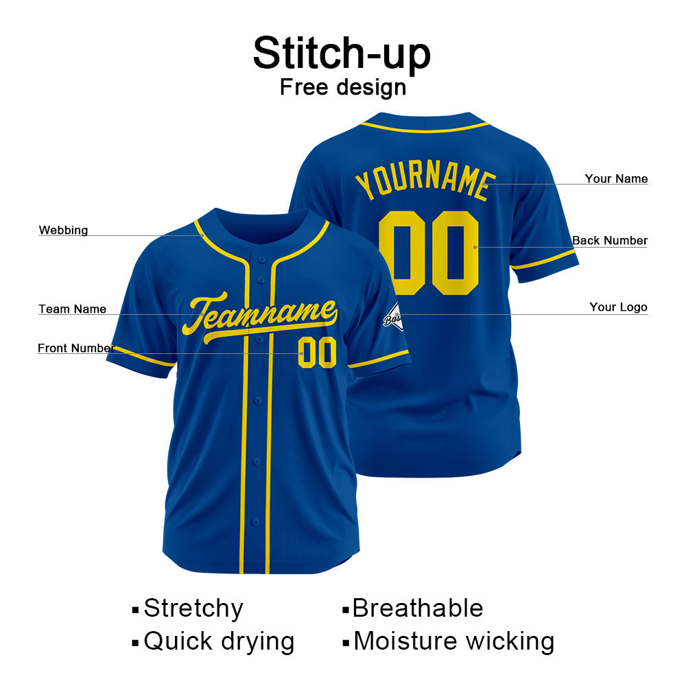 Camiseta de béisbol personalizada con diseño bordado & estilo hip hop & color azul rey