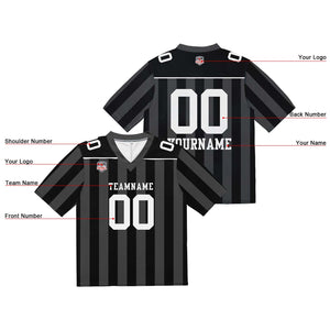 Camiseta de fútbol personalizada con nombre y número del equipo bordados-color negro y gris