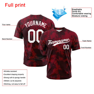 Dise?o personalizado de camiseta de béisbol con estampado integral y efecto tie-dye floculento