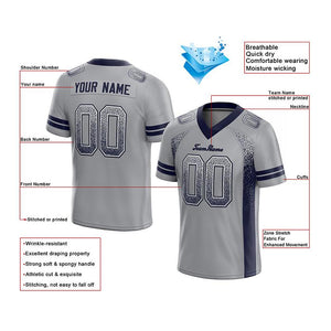 team custom authentic drift fashion football jersey gray-navy mesh