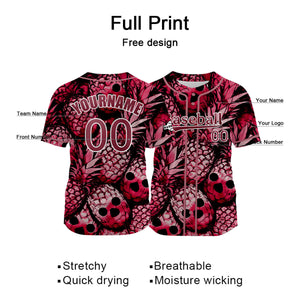 Camiseta de béisbol rosa personalizada con nombre número y logotipo personalizados