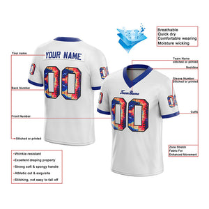 customized authentic tie dye football jersey white-red mesh