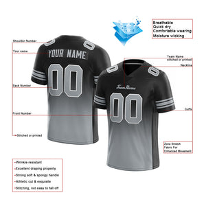 custom authentic gradient fashion football jersey gray-green