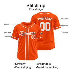 Camiseta de béisbol personalizada con diseño bordado & estilo hip hop & color naranja y blanco