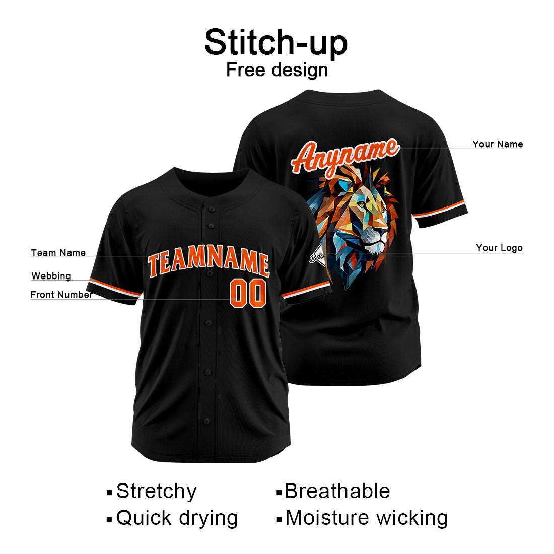 Uniformes de béisbol personalizados de alta calidad para adultos y niños & optimizados para el rendimiento & color negro