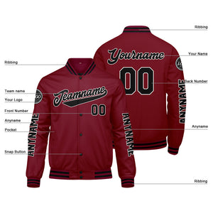 Chaquetas universitarias personalizadas en color carmesí y negro para hombres & mujeres y jóvenes & Chaquetas tipo Letterman personalizadas