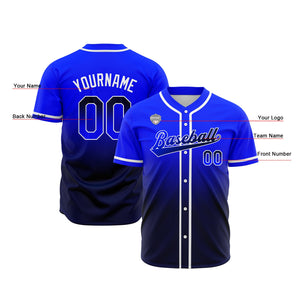 Camisetas de béisbol personalizadas con degradado nombre número y logotipo