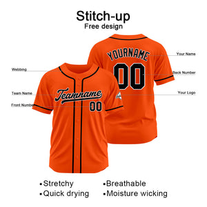 Camiseta de béisbol personalizada con diseño bordado & estilo hip hop & color naranja y negro