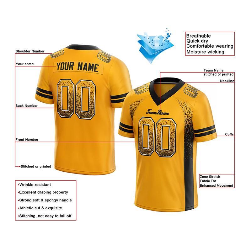 custom authentic drift fashion football jersey light blue-navy mesh